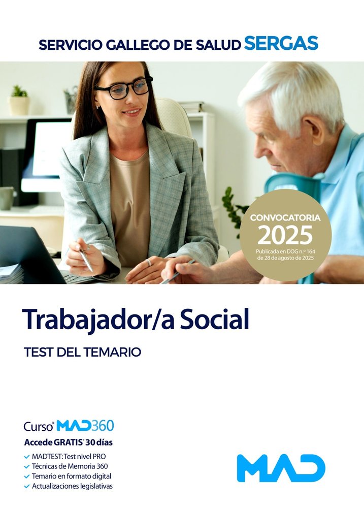 TRABAJADOR SOCIAL TEST DEL TEMARIO, de | portada del libro