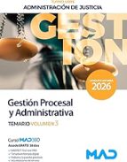 CUERPO DE GESTION PROCESAL Y ADMINISTRATIVA TEMARIO VOLUMEN 3, de Varios autores | portada del libro