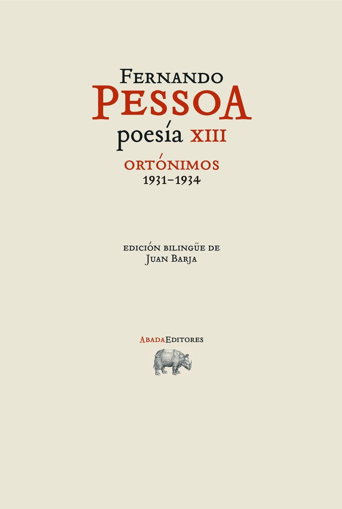 POESIA XIII. ORTONIMOS (1931-1934), de PESSOA, FERNANDO | portada del libro
