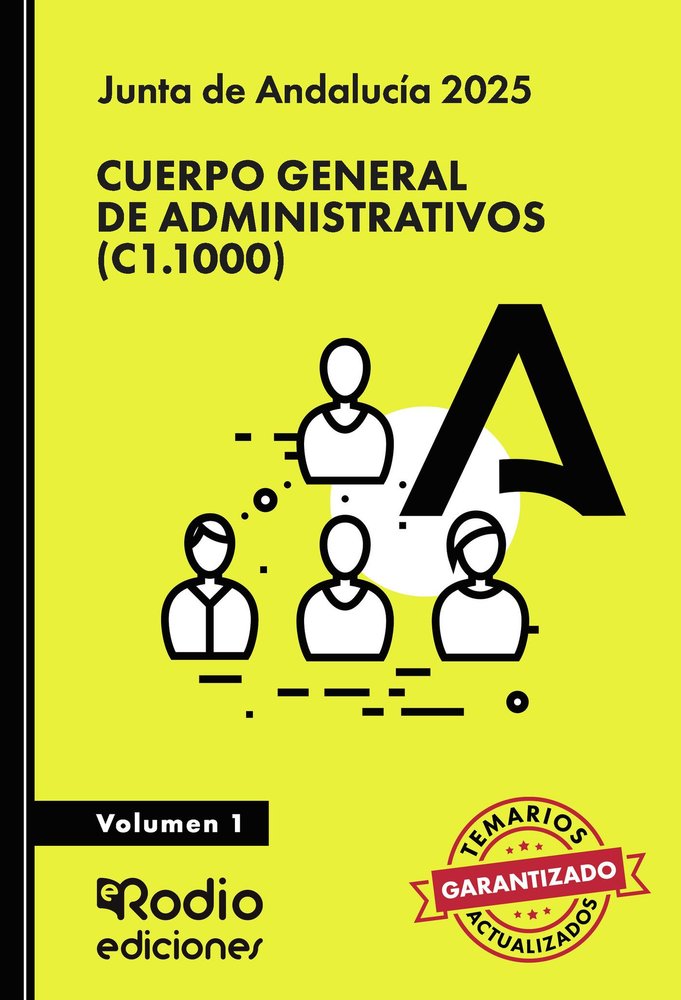 CUERPO GENERAL ADMINISTRATIVOS C1 1000 JUNTA ANDALUCIA, de RODIO, EDICIONES | portada del libro
