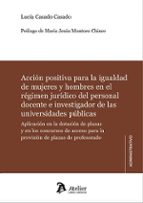ACCION POSITIVA PARA LA IGUALDAD DE MUJERES Y HOMBRES EN EL REGIM, de LUCIA CASADO CASADO | portada del libro