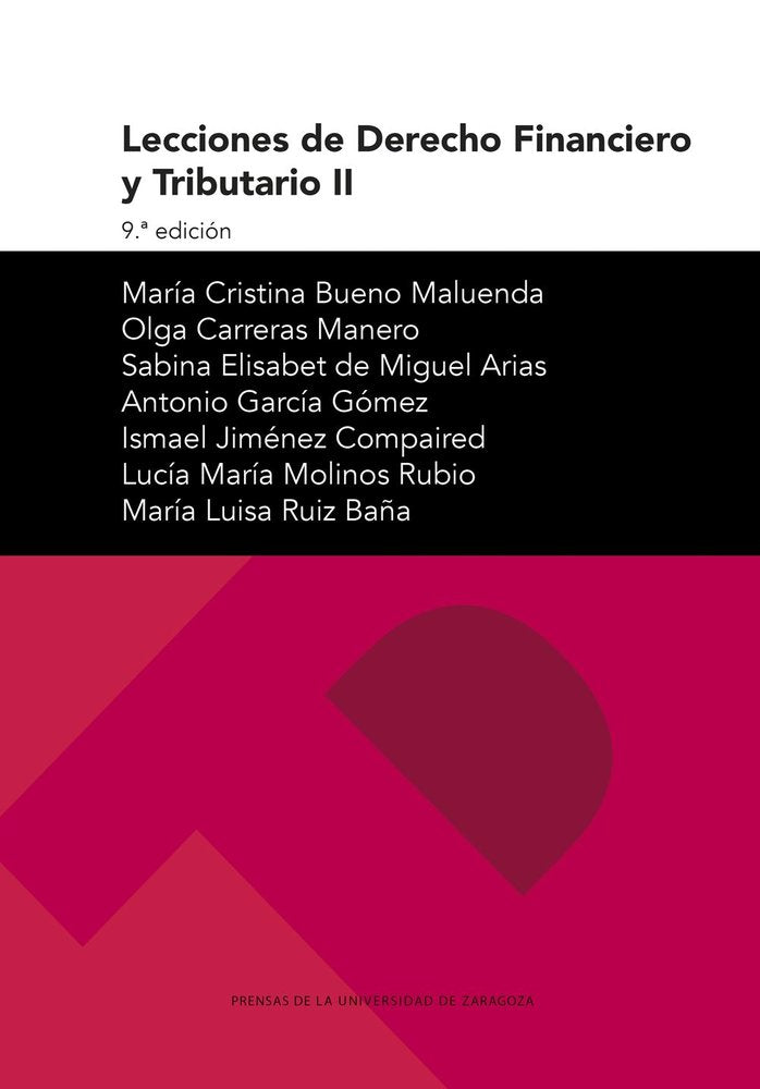 LECCIONES DE DERECHO FINANCIERO Y TRIBUTARIO II, de BUENO MALUENDA, MARIA CRISTINA | portada del libro
