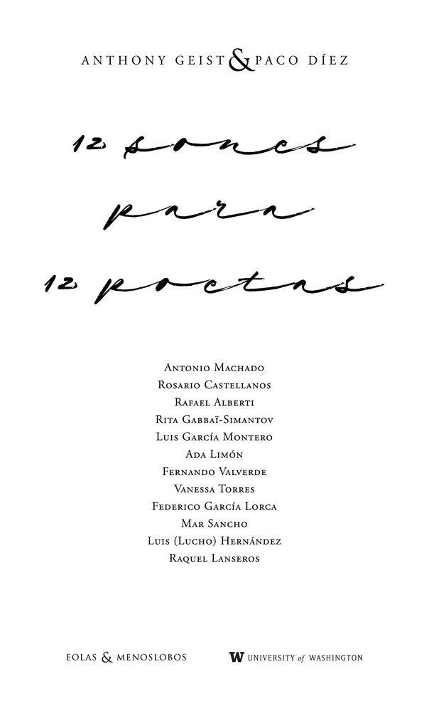 12 SONES PARA 12 POETAS, de GEIST, ANTHONY | portada del libro