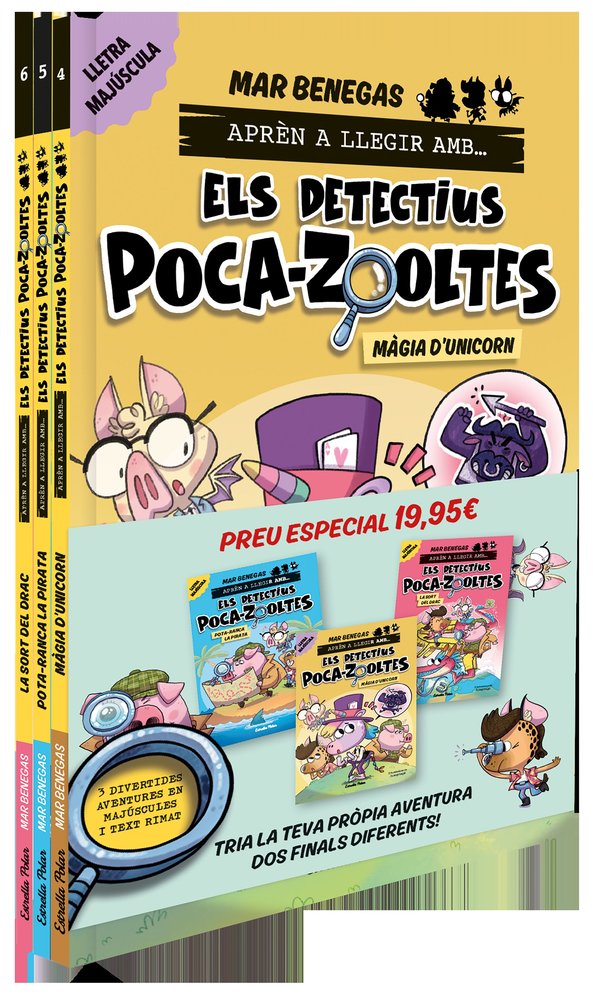 PACK APREN A LLEGIR AMB... ELS DETECTIUS POCA-ZOOLTES! 4,5 I 6: EN LLETRA MAJUS, de BENEGAS, MAR | portada del libro