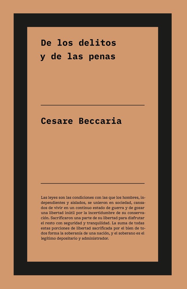 DE LOS DELITOS Y DE LAS PENAS, de BECCARIA, CESARE | portada del libro