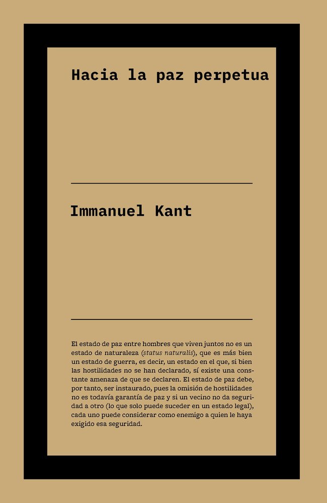 HACIA LA PAZ PERPETUA, de KANT, IMMANUEL | portada del libro