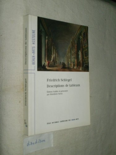 ESCRIPTIONS DE TABLEAUX, de schlegel friedrich | portada del libro