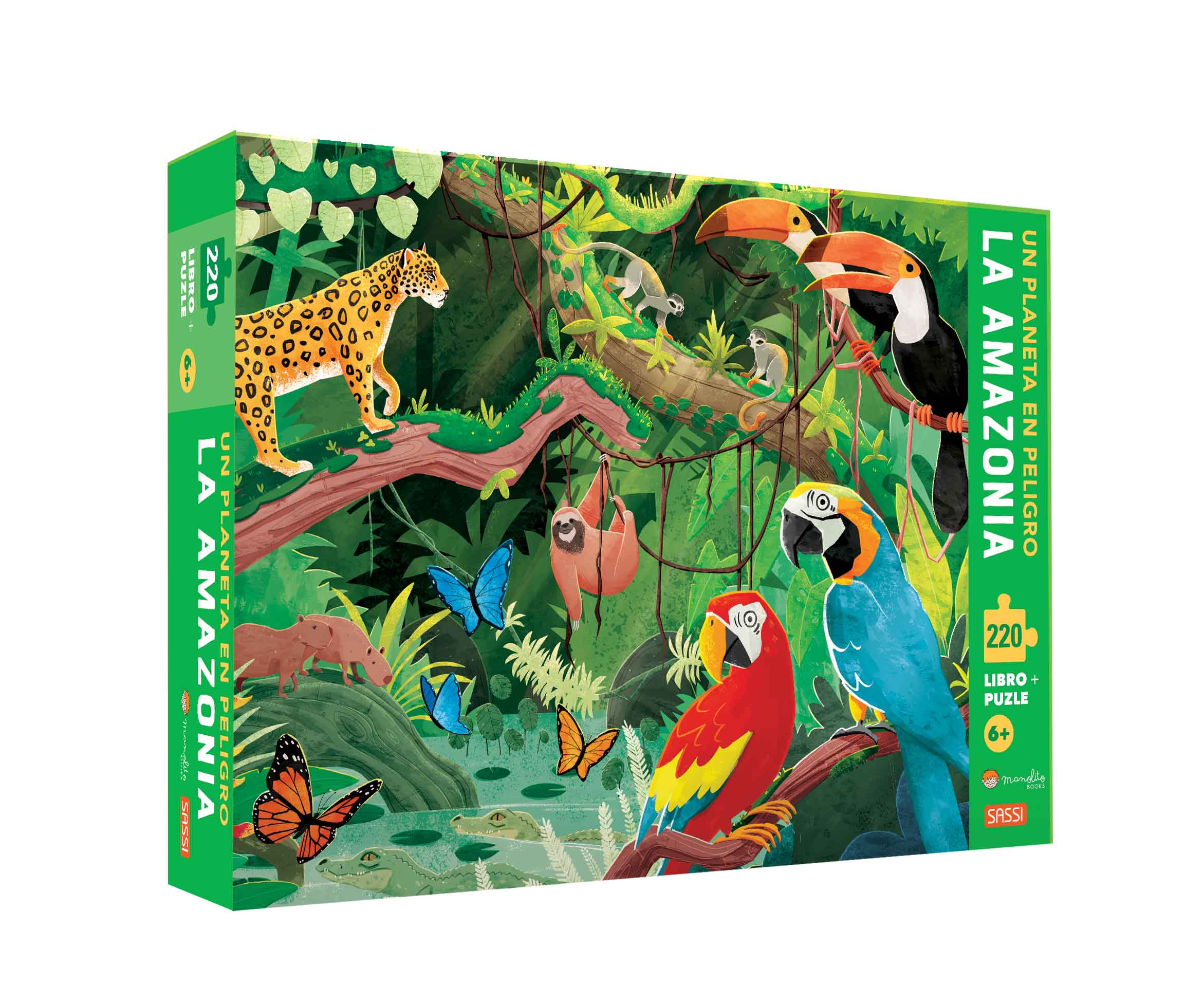 AMAZONAS 220 PIEZAS CON PUZZLE EDIC ILUSTR, de V. BONAGURO#E. LORENZI | portada del libro
