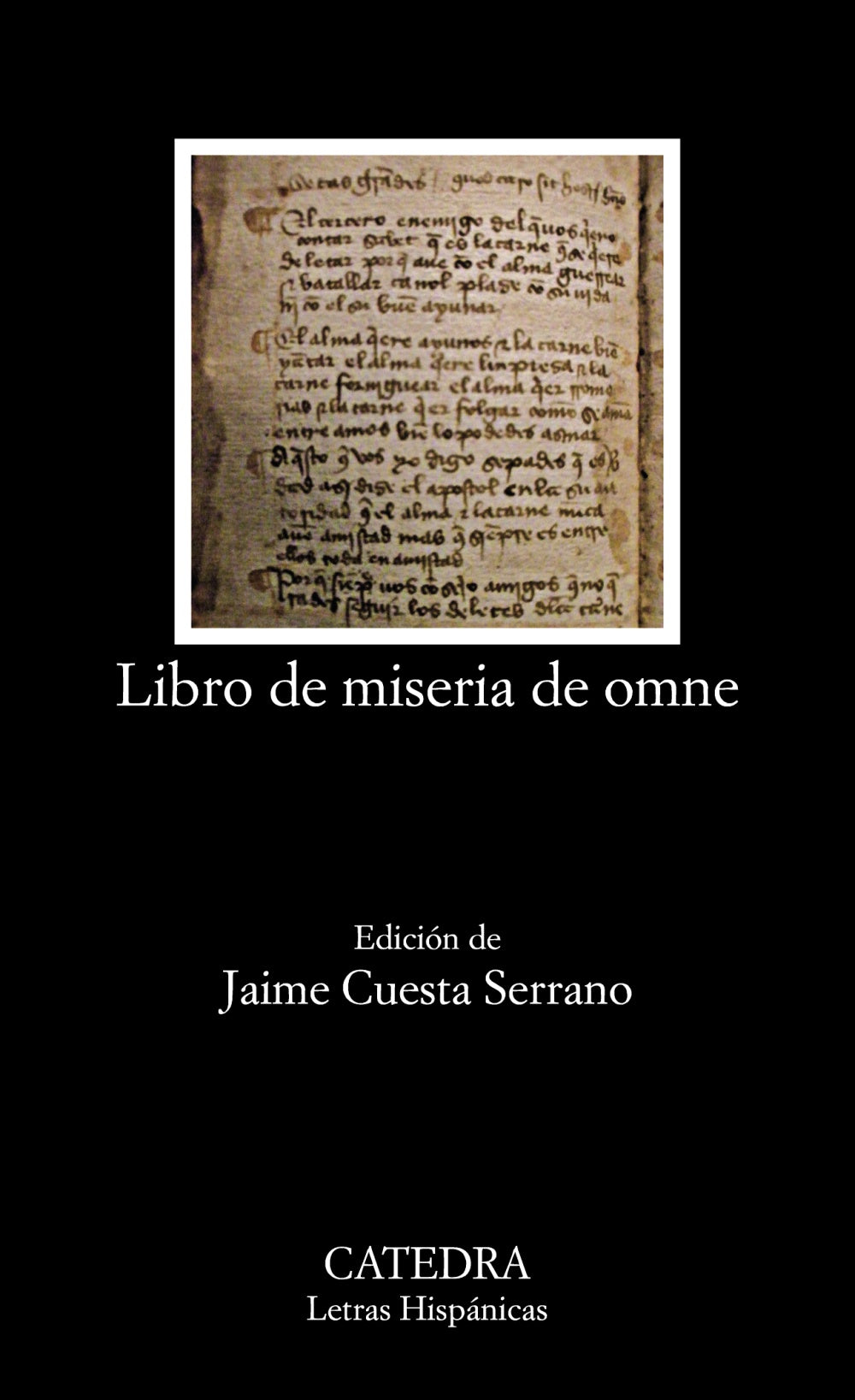 Libro de miseria de omne, de Anónimo | portada del libro