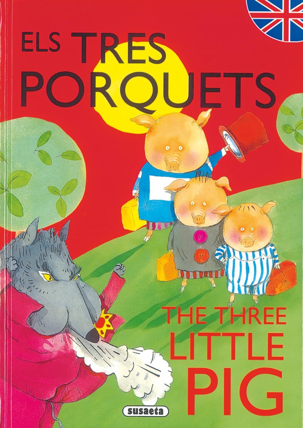 Els tres porquets/The three little pig, de Susaeta | portada del libro