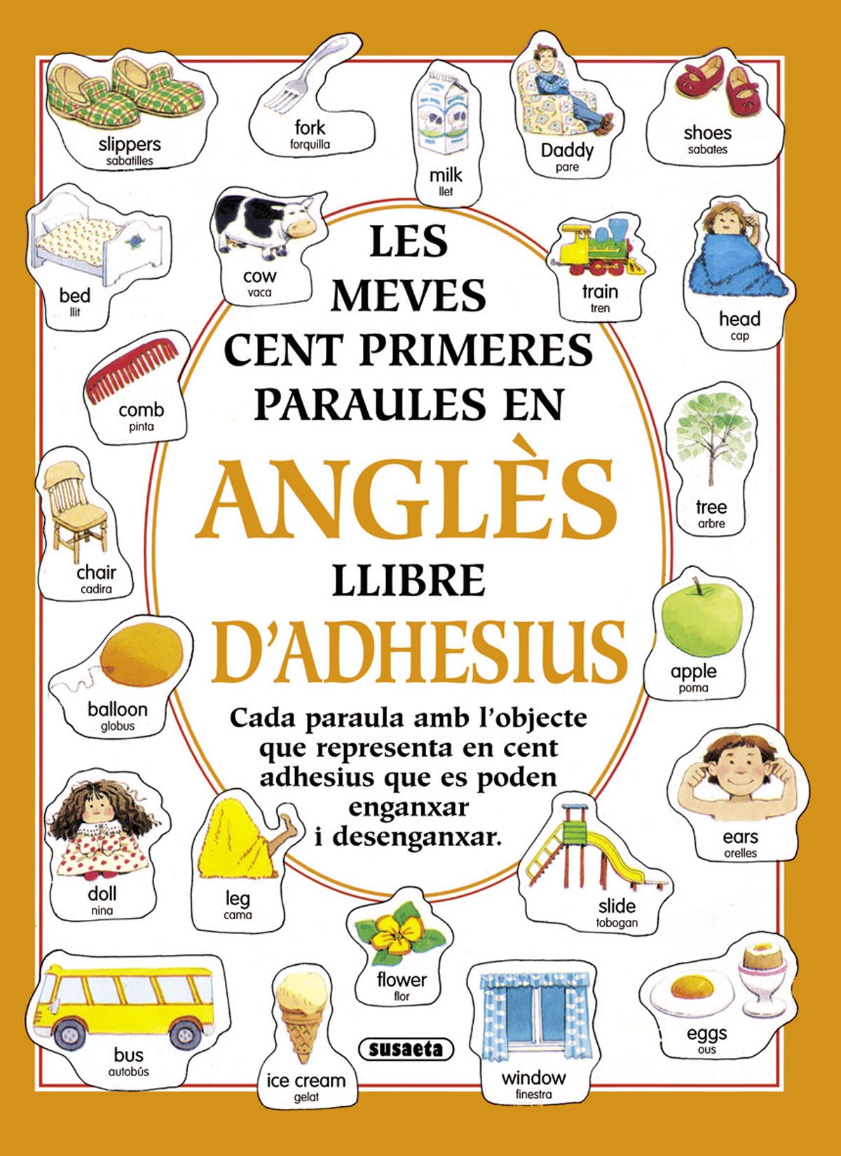 Les meves cent primeres paraules en anglès amb adhesius, de Susaeta | portada del libro