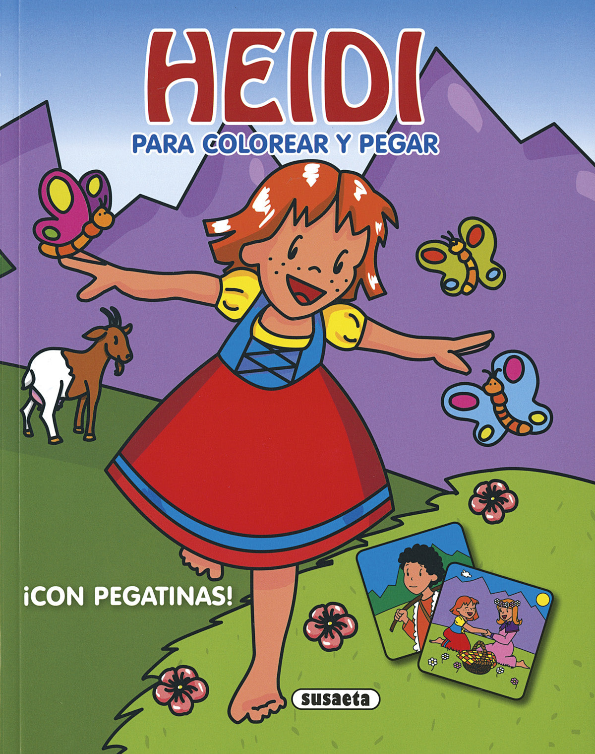 Heidi para colorear y pegar, de Susaeta | portada del libro