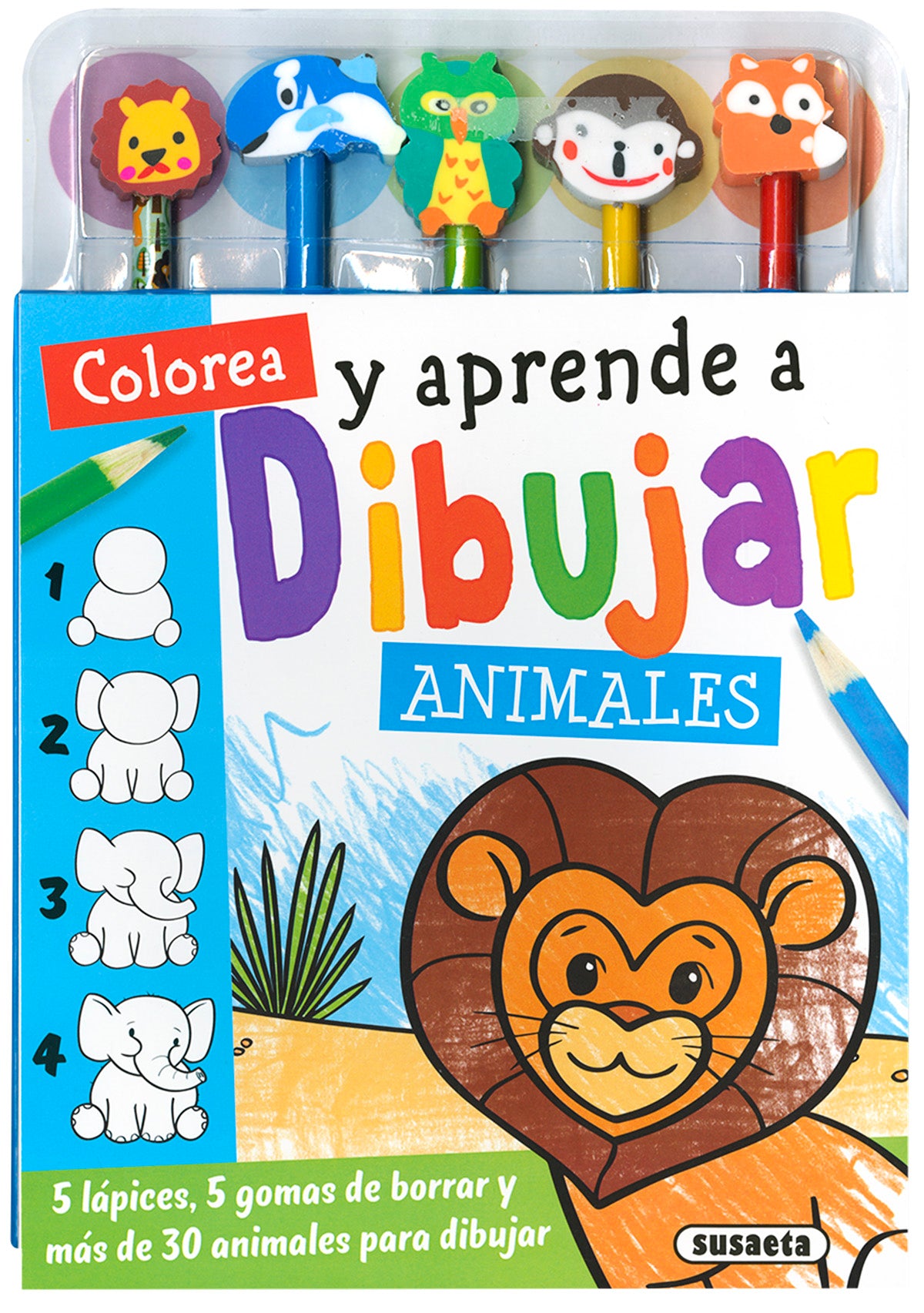 Colorea y aprende a dibujar animales, de Varios autores | portada del libro