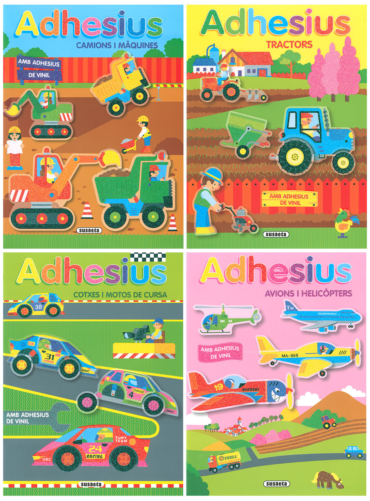 JUGUEM I CONSTRUIM AMB ADHESIUS DE VINIL (4 TITLOS), de BUSQUETS | portada del libro