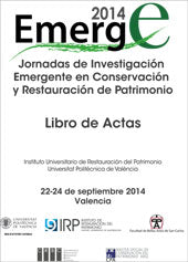 EMERGE 2014 - JORNADAS DE INVESTIGACIÓN EMERGENTE EN CONSERVACIÓN Y RESTAURACIÓN DE PATRIMONIO | portada del libro