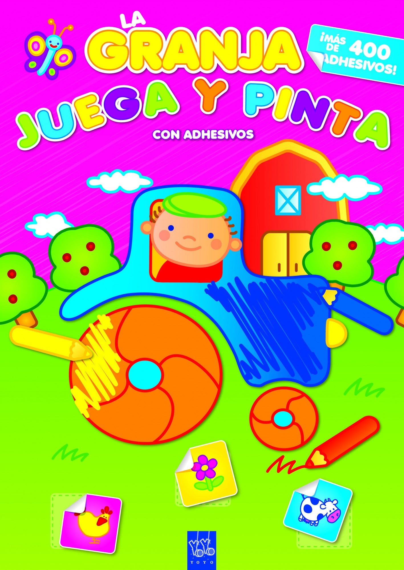 La granja. Juega y pinta con adhesivos, de YOYO | portada del libro