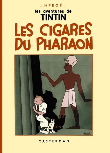 TINTIN PETIT FORMAT NOIR ET BLANC -4- LES CIGARES DU PHARAON, de Hergé | portada del libro