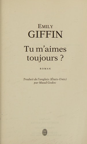 U M AIMES TOUJOURS, de Emily Giffin | portada del libro