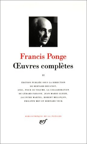 OEUVRES COMPLETES T2, de Francis Ponge | portada del libro