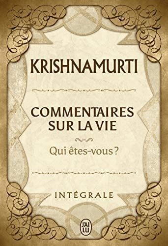 OMMENTAIRES SUR LA VIE, de Jiddu Krishnamurti | portada del libro