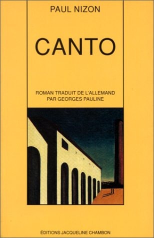 CANTO, de Paul Nizon | portada del libro