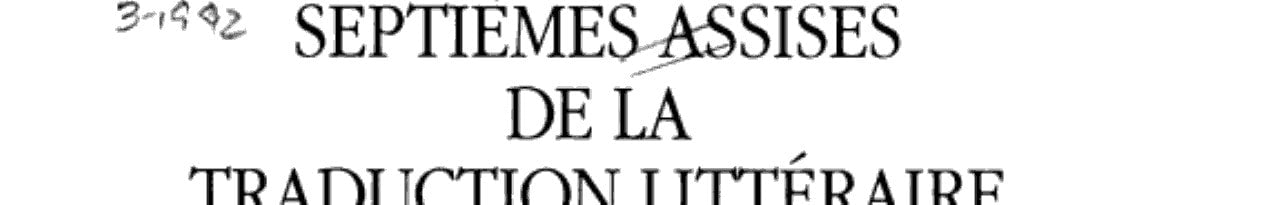 ACTES DES 7EME ASSISES DE LA TRADUCTION LITTERAIRE (ARLES 19, de Atlas | portada del libro