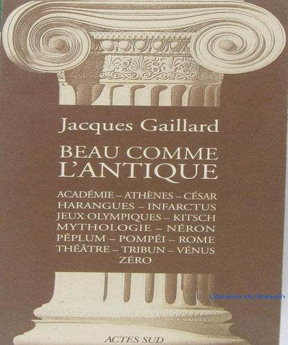 BEAU COMME L'ANTIQUE, de Gaillard | portada del libro