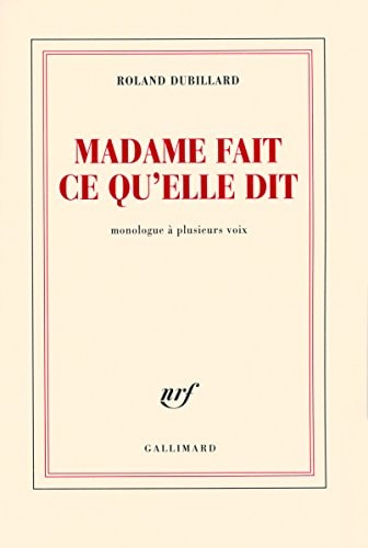 MADAME FAIT CE QU'ELLE DIT, de Dubillard | portada del libro