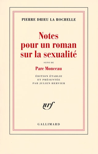 NOTES POUR UN ROMAN SUR LA SEXUALITE/PARC MONCEAU, de Drieu la Rochelle | portada del libro