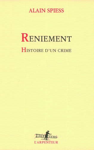 RENIEMENT, de Spiess | portada del libro