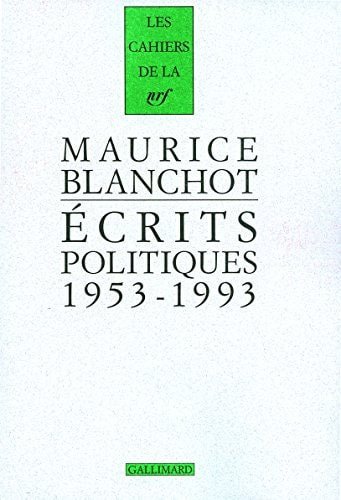 ECRITS POLITIQUES 1953-1993, de Blanchot | portada del libro