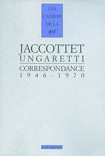 CORRESPONDANCE, de Jaccottet | portada del libro