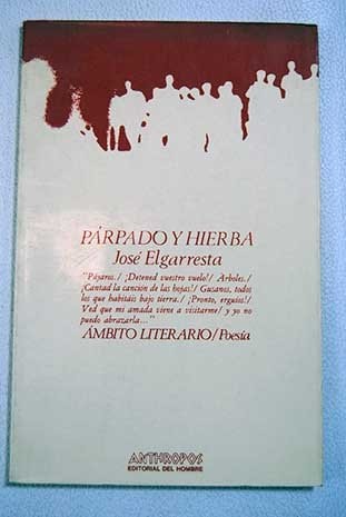 PARPADO Y HIERBA, de José Elgarresta | portada del libro