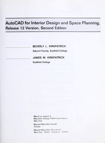 AUTOCAD INTERIOR DESIGN SPACE, de KIRKPATRI | portada del libro