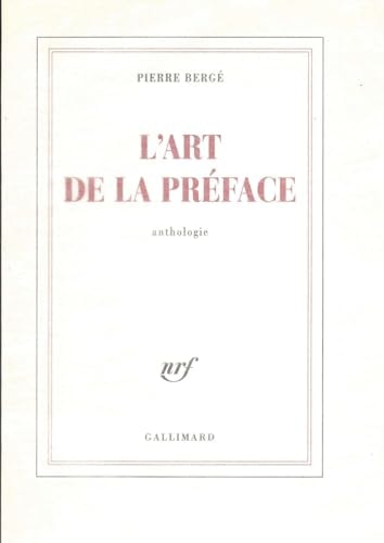 L'ART DE LA PREFACE, de Bergé | portada del libro