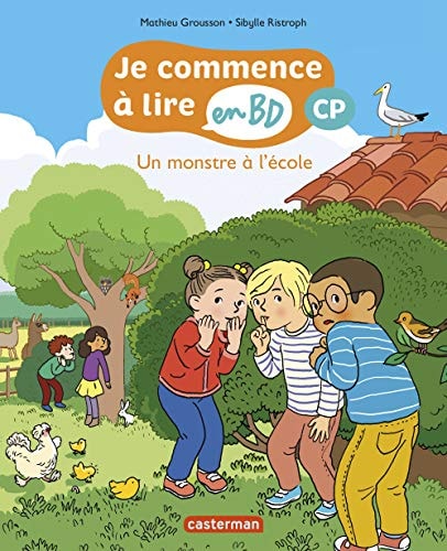 JE COMMENCE A LIRE EN BD -2- UN MONSTRE A L'ECOLE CP, de Mathieu Grousson | portada del libro