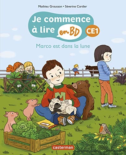 JE COMMENCE A LIRE EN BD -2- MARCO EST DANS LA LUNE CE1, de Mathieu Grousson | portada del libro