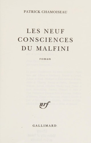 Les neuf consciences du Malfini, de Chamoiseau | portada del libro