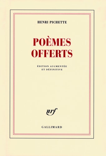 POEMES OFFERTS, de Pichette | portada del libro