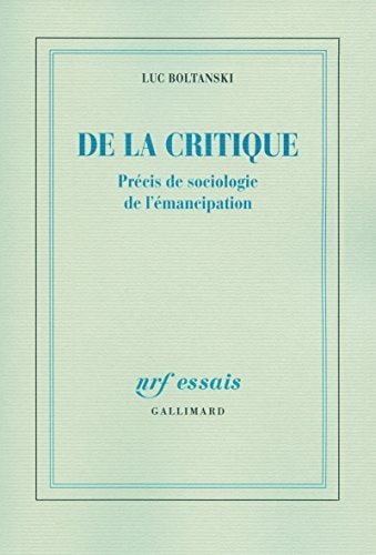 DE LA CRITIQUE, de Boltanski | portada del libro