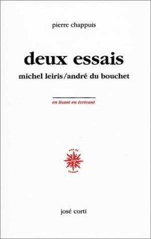DEUX ESSAIS, de CHAPPUIS PIERRE | portada del libro