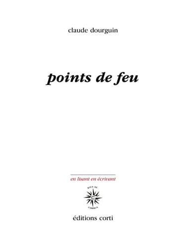 POINTS DE FEU, de DOURGUIN CLAUDE | portada del libro