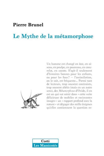 LE MYTHE DE LA METAMORPHOSE, de BRUNEL PIERRE | portada del libro