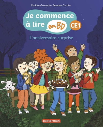 JE COMMENCE A LIRE EN BD -5- L'ANNIVERSAIRE SURPRISE CE1, de Mathieu Grousson | portada del libro
