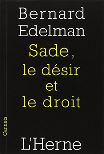 ADE, LE DESIR ET LE DROIT, de Bernard Edelman | portada del libro