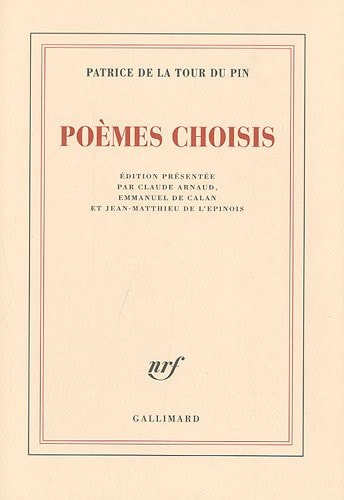 POEMES CHOISIS, de La Tour du Pin | portada del libro