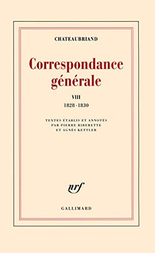 CORRESPONDANCE GENERALE T8, de Chateaubriand | portada del libro