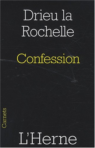 ONFESSION, de Pierre Drieu La Rochelle | portada del libro