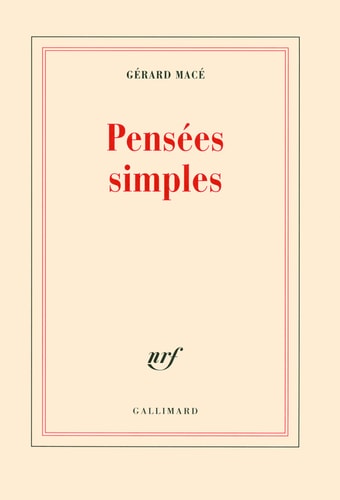 PENSEES SIMPLES, de Gérard Macé | portada del libro