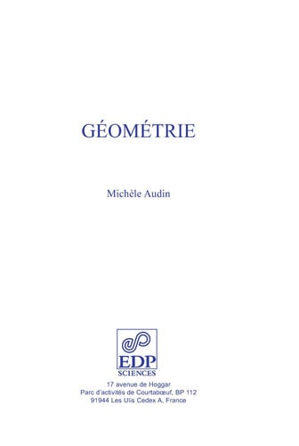 GEOMETRIE, de AUDIN MICHELE | portada del libro